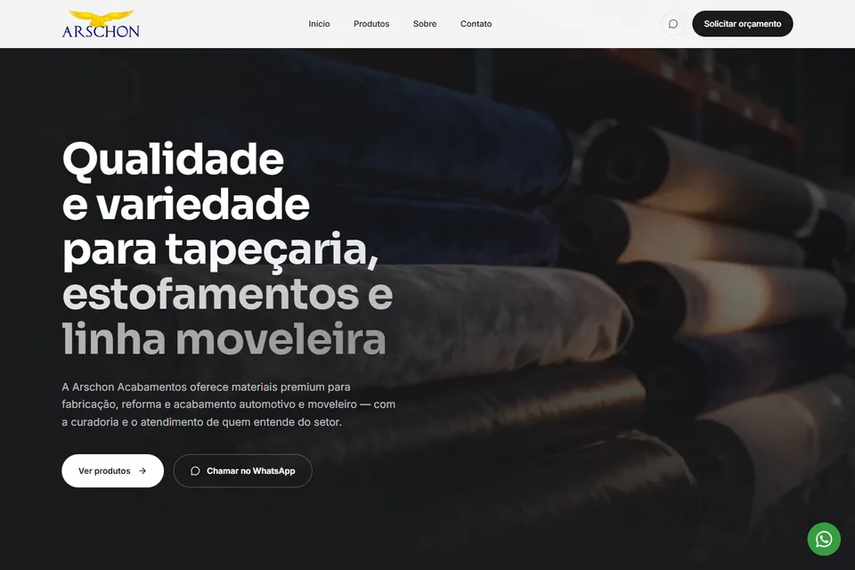 Captura desktop do site Arschon