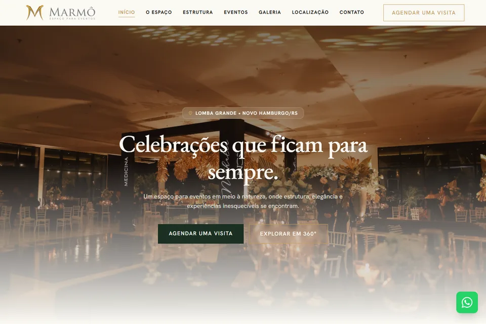 Captura desktop do site Projeto Marmo