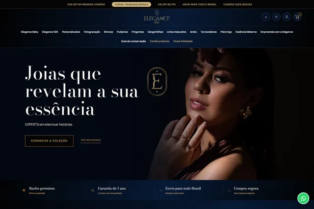 Captura do site 18K Elegance