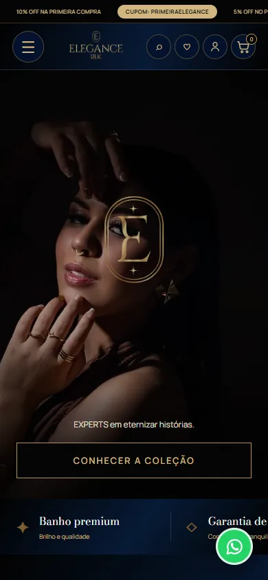Captura mobile do site 18K Elegance