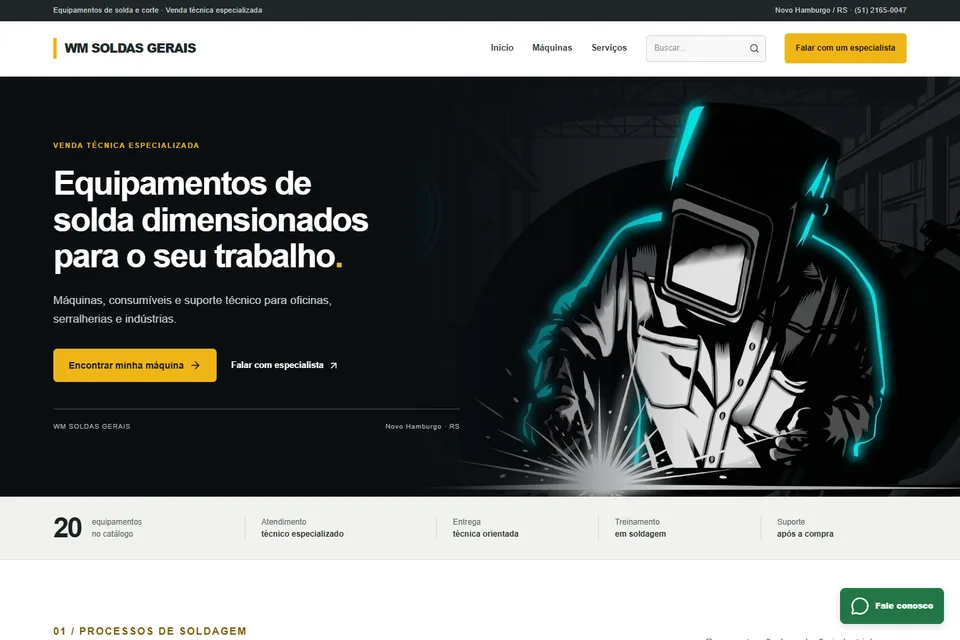 Captura desktop do site WM Soldas