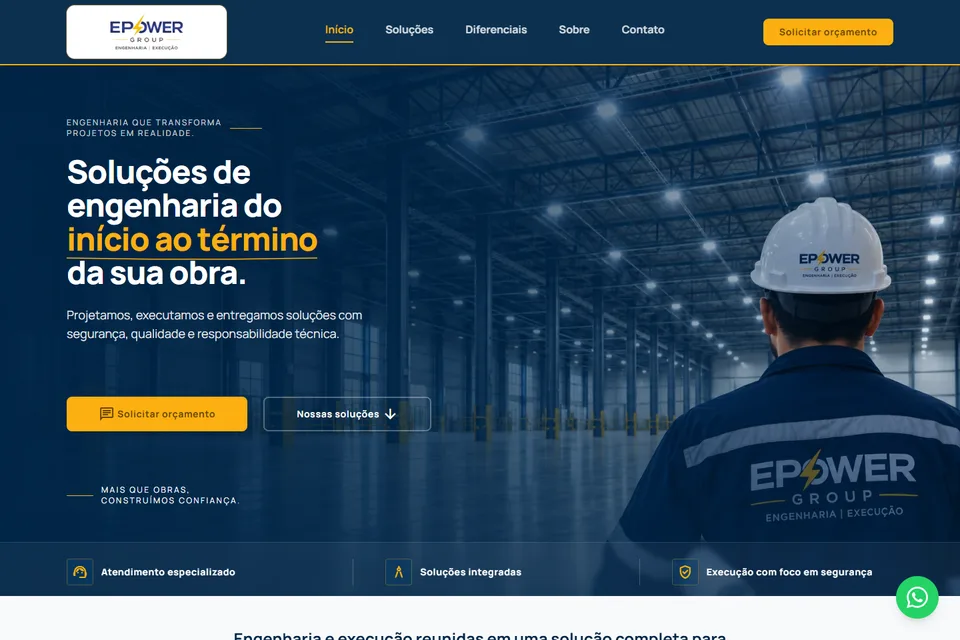 Captura desktop do site Epower Group